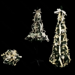 Christmas tree Low voltage Foldable Christmas tree White gold decorations White light Dark green cab