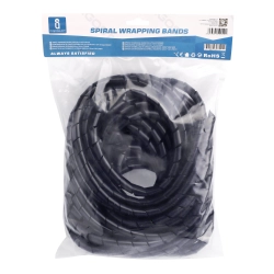 Spiral wrapping bands Diameter 10mm 10m Black PE