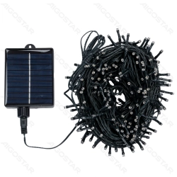 String Lights Solar Flat string lights Linear Dark green cable Warm light 2M+30M 300LED 10cm spacing 8 functions memory OFF IP65