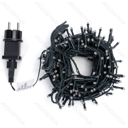 String Lights Low voltage Flat string lights Linear Dark green cable White light 3M+20M 200LED 10cm spacing Timer-ON Flashing Bulb with Auto OFF IP44