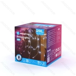 String Lights Low voltage Flat string lights Icicle wave Transparent cable White light 3M+10M*0.6M 2