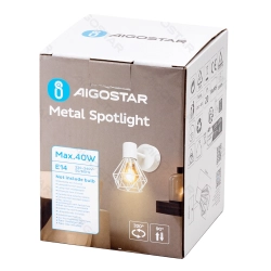 Ceiling spot light Single-headed Iron cage Iron White E14 Without bulb