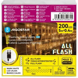 String Lights Low voltage Connectable Flat string lights Icicle flush Transparent cable Warm light 3