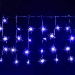 String Lights Low voltage Connectable Flat string lights Icicle flush Transparent cable Blue light 3M+5M*0.4M 200LED 10cm spacing 50 strips Constant On, Timer Auto OFF, Flashing IP44