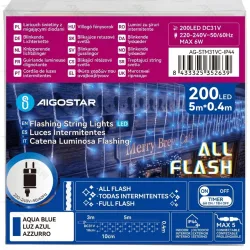 String Lights Low voltage Connectable Flat string lights Icicle flush Transparent cable Blue light 3