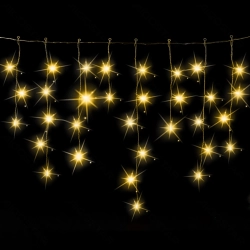 String Lights Low voltage Connectable Flat string lights Icicle wave Transparent cable Warm light 3M+5M*0.6M 200LED 10cm spacing 50 strips Constant On, Timer Auto OFF, Flashing IP44