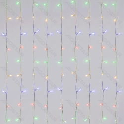String Lights Battery 3AA Flat string lights Curtain Transparent cable Multi-colored light 3M+3*1.2M