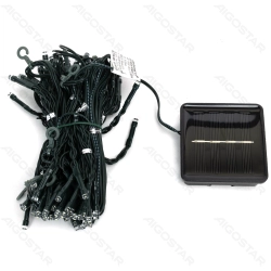 String Lights Solar Flat string lights Curtain Dark green cable White light 3M+1.5*1.2M 192LED 10cm spacing 8 functions memory timer OFF IP65