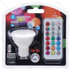 LED Bulbs GU10 6W RGB Blister packing