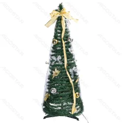 Christmas tree Low voltage Foldable Christmas tree White gold decorations White light Dark green cable 3M+H180CM 8 functions memory timer OFF IP44