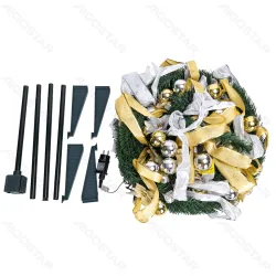 Christmas tree Low voltage Foldable Christmas tree White gold decorations White light Dark green cable 3M+H180CM 8 functions memory timer OFF IP44