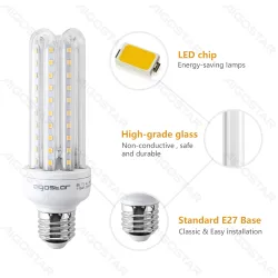 Żarówka LED 15W E27 1510lm ciepła 3000K w kształcie U energooszczędna do salonu