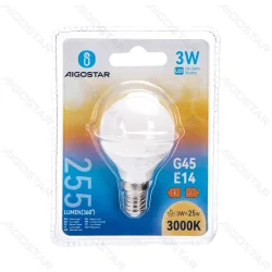 Żarówka LED G45 E14 3W 3000K ciepła mleczna kulka 255LM energooszczędna do salonu