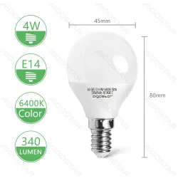 Żarówka LED G45 E14 4W 340LM 6500K zimna do biura energooszczędna