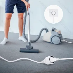 Przedłużacz francuski 3G 1,0 m 2 m biały maks. 2300W praktyczne rozwiązanie do domu