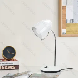 Lampa biurkowa biała z gwintem E27 idealna do przytulnego klimatu