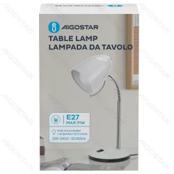 Lampa biurkowa biała z gwintem E27 idealna do przytulnego klimatu