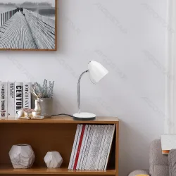 Lampa biurkowa biała z gwintem E27 idealna do przytulnego klimatu