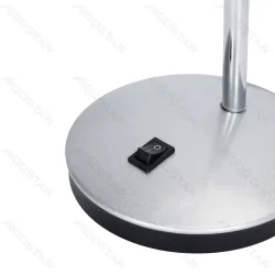 Lampa biurkowa srebrna na trzonek E27 idealna do przytulnego klimatu