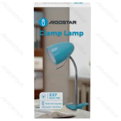 Lampa biurkowa z klipsem niebieska E27 Aigostar praktyczna i stylowa