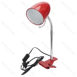 Czerwona lampa biurkowa z klipsem E27 Aigostar do przytulnego wnętrza