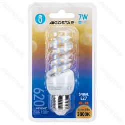 Żarówka spiralna LED E27 7W 660lm ciepła do salonu energooszczędna