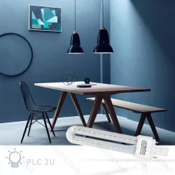 Świetlówka tuba LED PLC 2U 12W biała zimna 6500K energooszczędna do biura