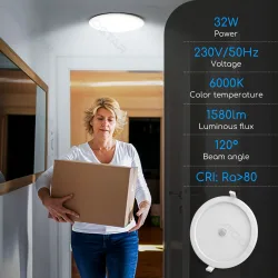 Panel podtynkowy LED E6 24W 6000K 1680lm z czujnikiem ruchu i zmierzchu do biura
