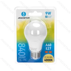 Żarówka LED A60 E27 9W 840lm neutralna do kuchni energooszczędna - matowa biała bańka