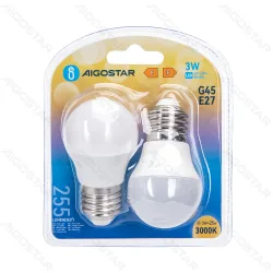 2 x Żarówka LED G45 E27 3W 255lm ciepła do salonu energooszczędna