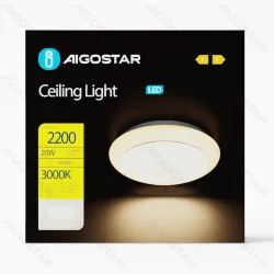 Lampa sufitowa LED 20W 3000K ciepła Aigostar do salonu dla przytulnego klimatu