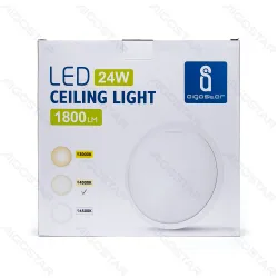 Lampa sufitowa LED 24W 4000K neutralna Aigostar do kuchni i biura - okrągły biały matowy klosz