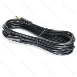 Kabel audio mini jack 3,5 mm męski-żeński 3 m czarny do wygodnego przesyłu dźwięku