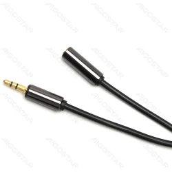 Kabel audio mini jack 3,5 mm męski-żeński 3 m czarny do wygodnego przesyłu dźwięku