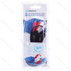 Kabel audio 2RCA na 2RCA 3 m czarny do wysokiej jakości przesyłu dźwięku