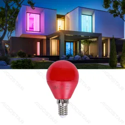 Żarówka LED G45 E14 4W czerwona do dekoracyjnego oświetlenia