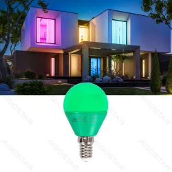 Żarówka LED G45 E14 4W zielona w blisterze 1 sztuka do efektownego oświetlenia