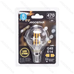 Żarówka LED Filament G45 E14 4W 2700K Aigostar do salonu energooszczędna