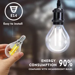 Żarówka LED Filament G45 E14 4W 470lm Aigostar energooszczędna do salonu