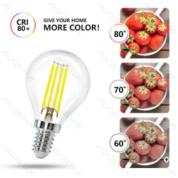 Żarówka LED Filament G45 E14 4W 470lm Aigostar energooszczędna do salonu