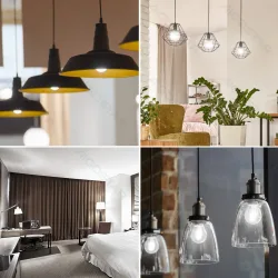 Żarówka LED Filament G45 E27 4W 470lm zimna do biura energooszczędna - żółte filamenty pionowe g45 e27