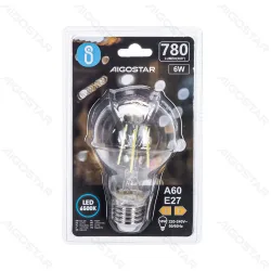 Żarówka LED Filament A60 E27 6W 780lm zimna do biura energooszczędna