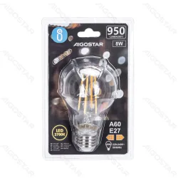 Żarówka LED Filament A60 E27 8W 950lm ciepła do salonu energooszczędna