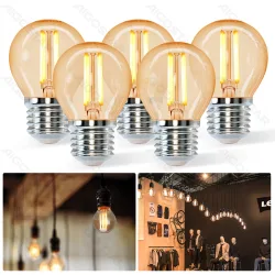 Żarówka LED Filament G45 E27 6W 600lm ciepła bursztynowa do salonu energoszczędna
