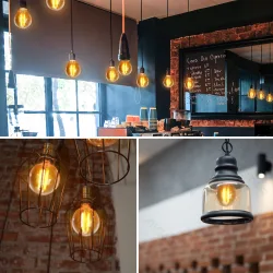 Żarówka LED Filament G45 E27 6W 600lm ciepła bursztynowa do salonu energoszczędna