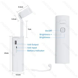 Wielofunkcyjna akumulatorowa lampa stołowa LED 3W neutralna Aigostar dla wygody użytkowania