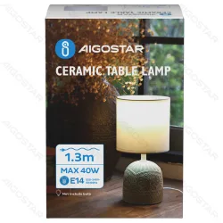 Ceramiczna lampa stołowa Aigostar E14 model 273231217 do przytulnego wnętrza