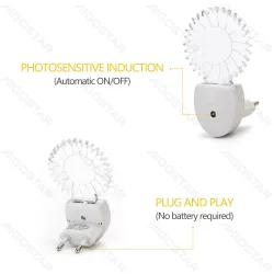 Lampka nocna LED RGB Aigostar 273231415 z czujnikiem zmierzchu do gniazdka praktyczna i kolorowa