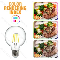 Żarówka LED Filament G80 E27 4W 470lm ciepła do salonu energooszczędna