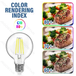 Żarówka LED Filament G80 E27 8W 900lm zimna do biura energooszczędna